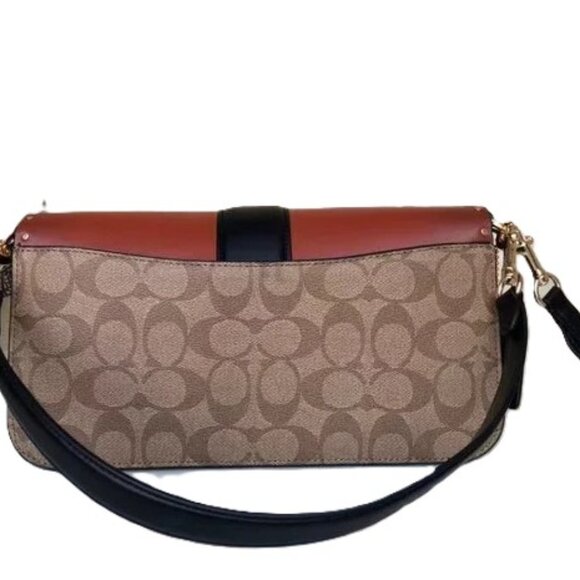 Coach Georgie  Bag In Colorblock Signature Canvas and Leather With Rivets NWT - Picture 6 of 11